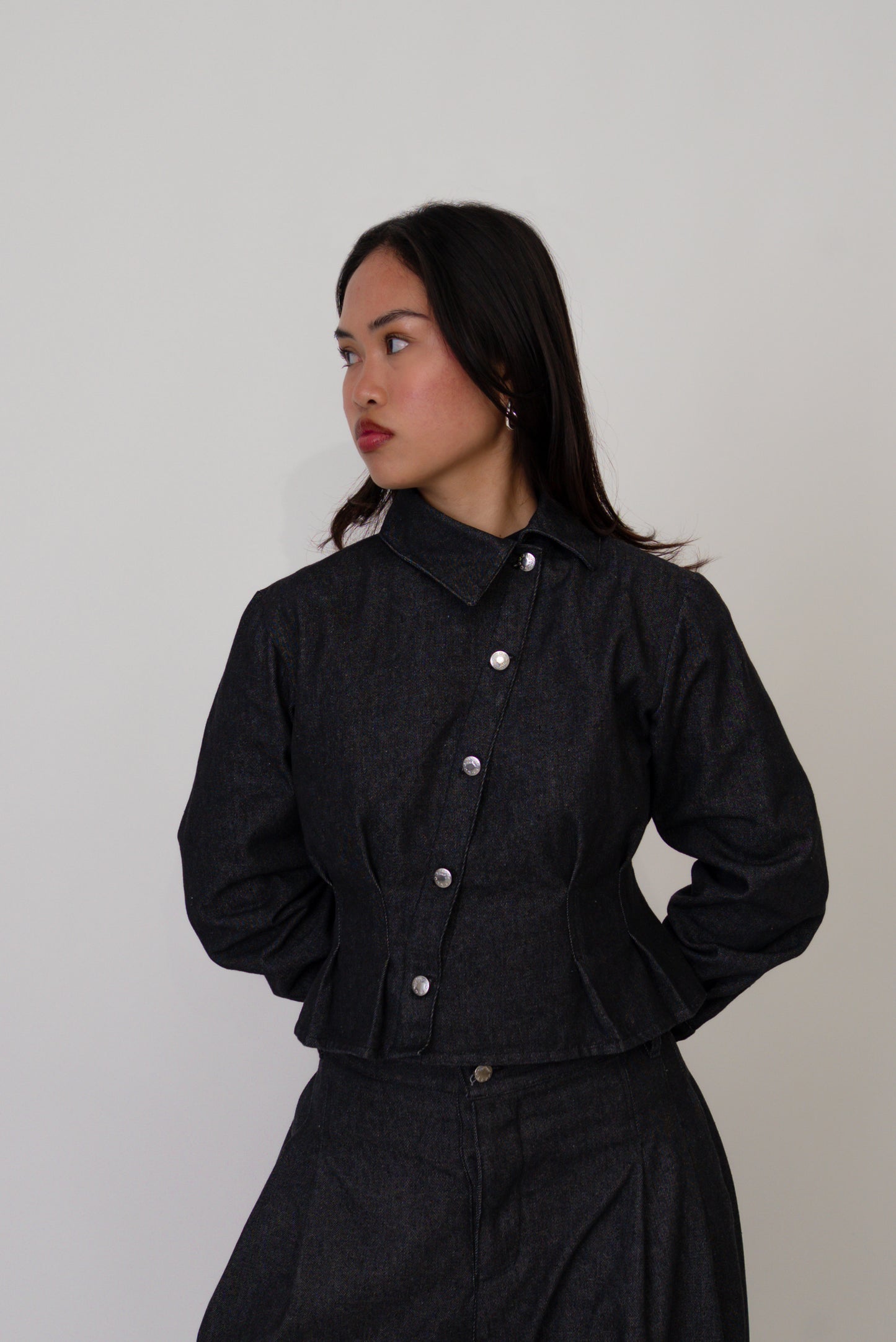 DENIM ASYMMETRIC SHIRT