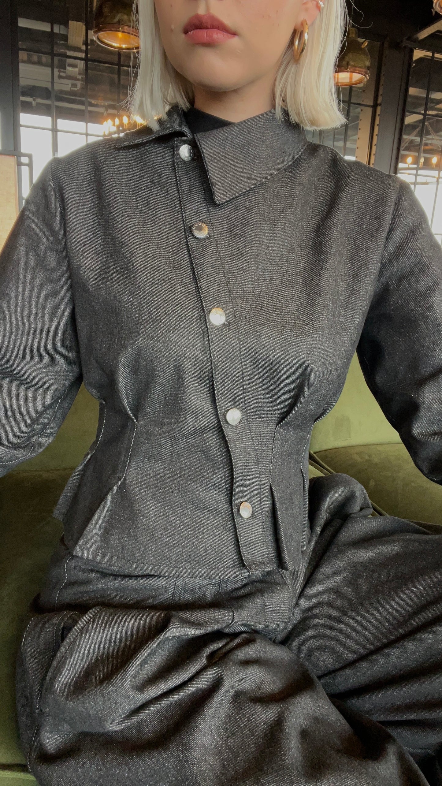 DENIM ASYMMETRIC SHIRT