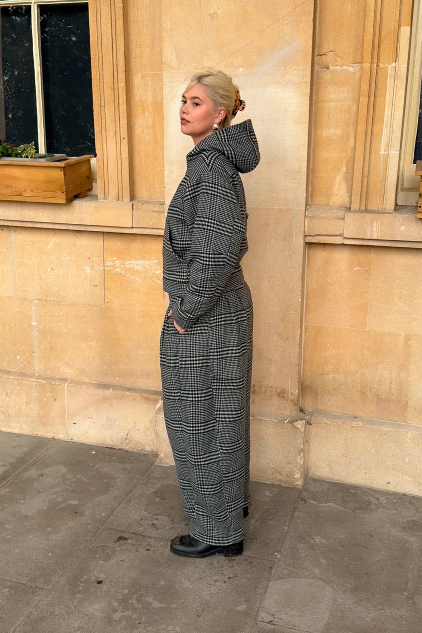 GREY WOOL ZIP HOODIE