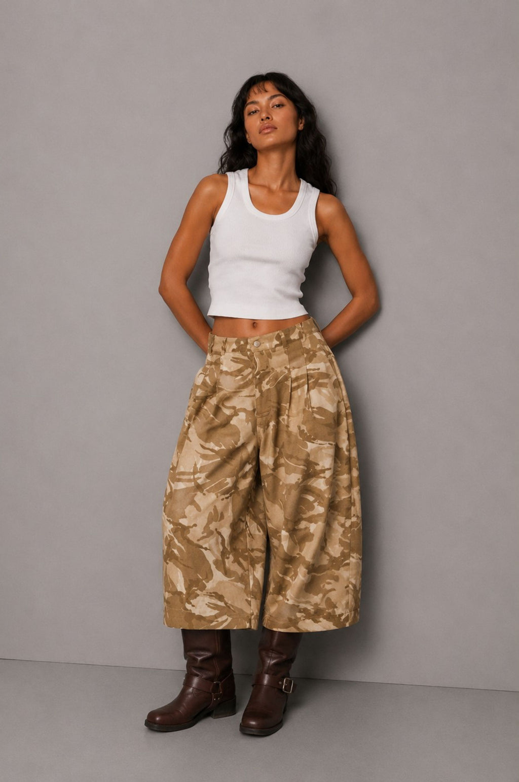 CAMO CROPPED TROUSER
