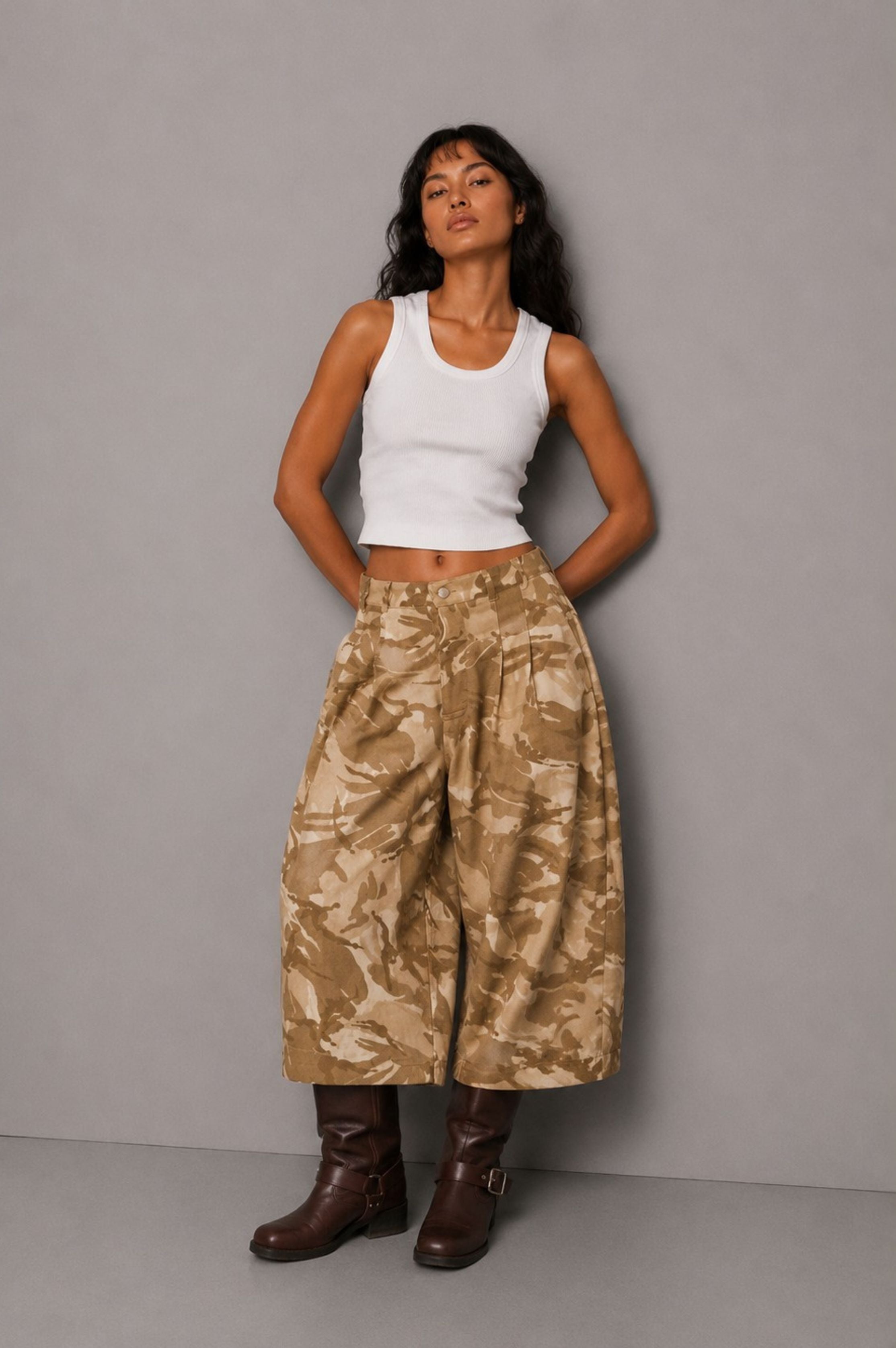 CAMO CROPPED TROUSER