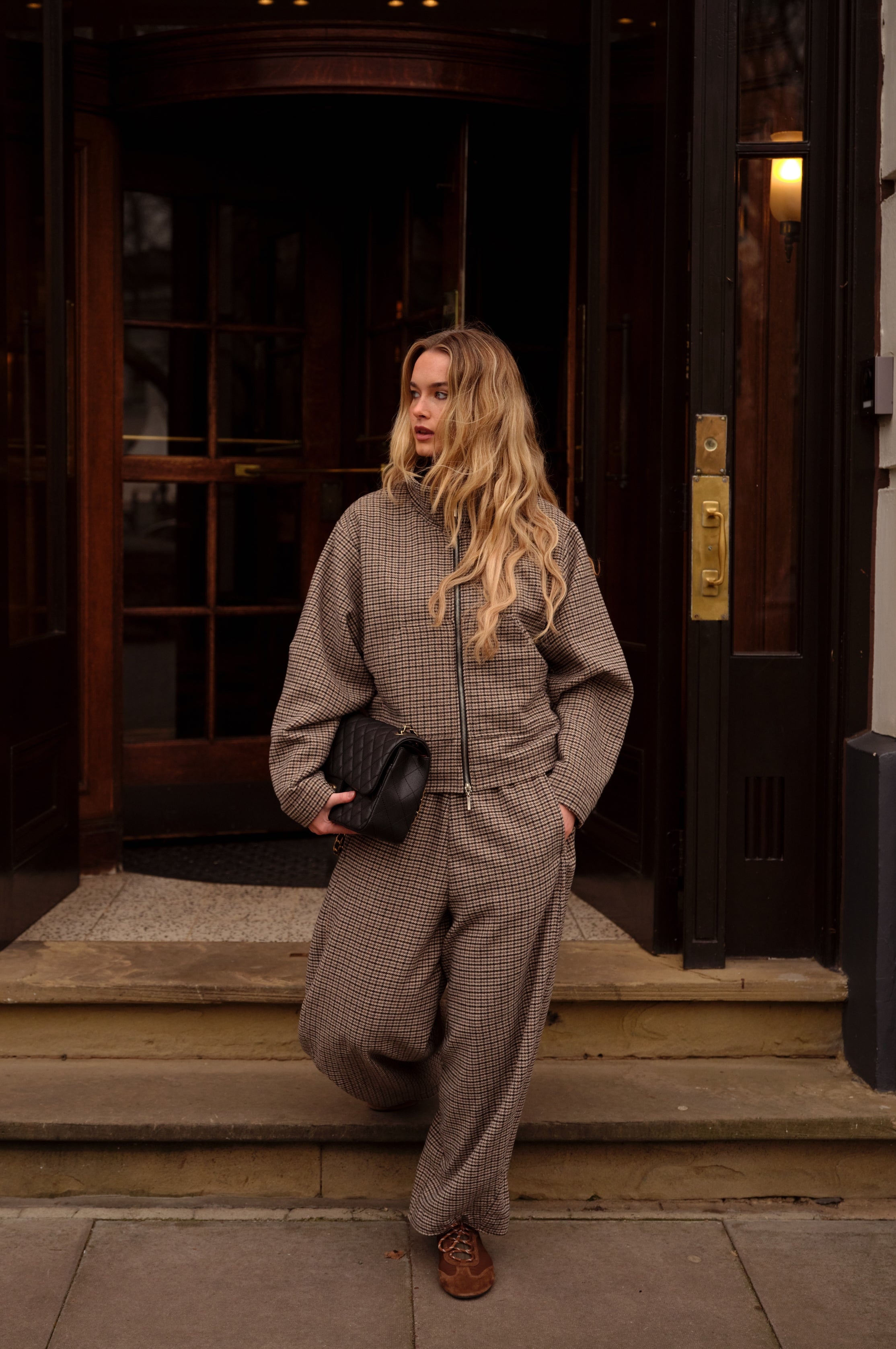 DOGTOOTH BALLOON TROUSER