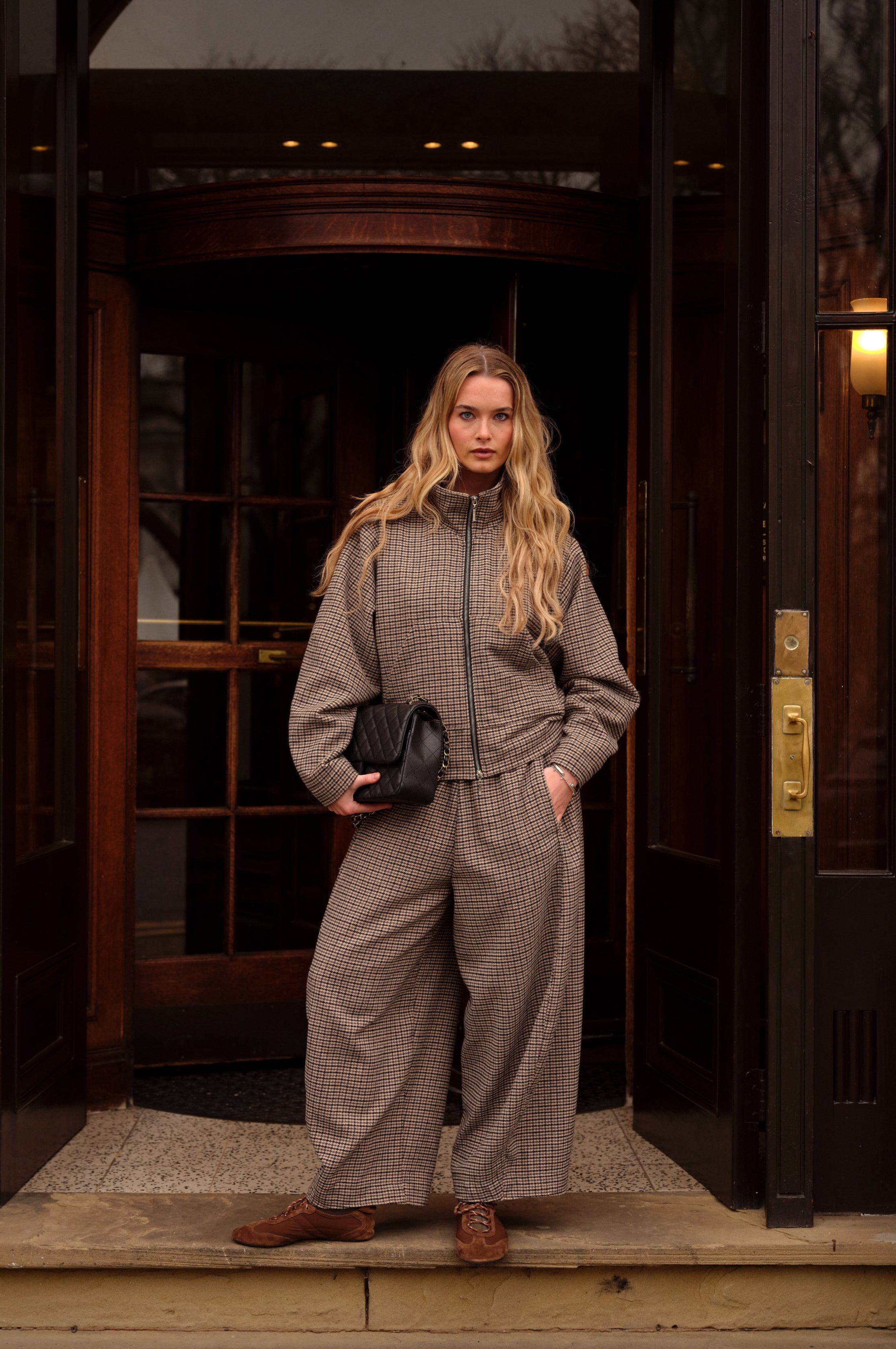 DOGTOOTH BALLOON TROUSER