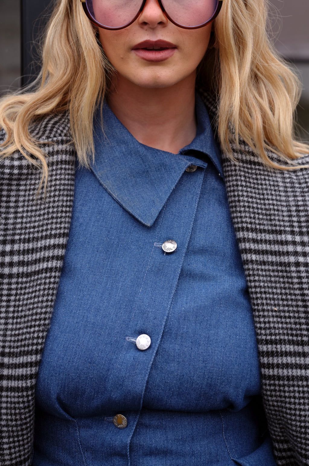 LIGHT BLUE ASYMMETRIC SHIRT