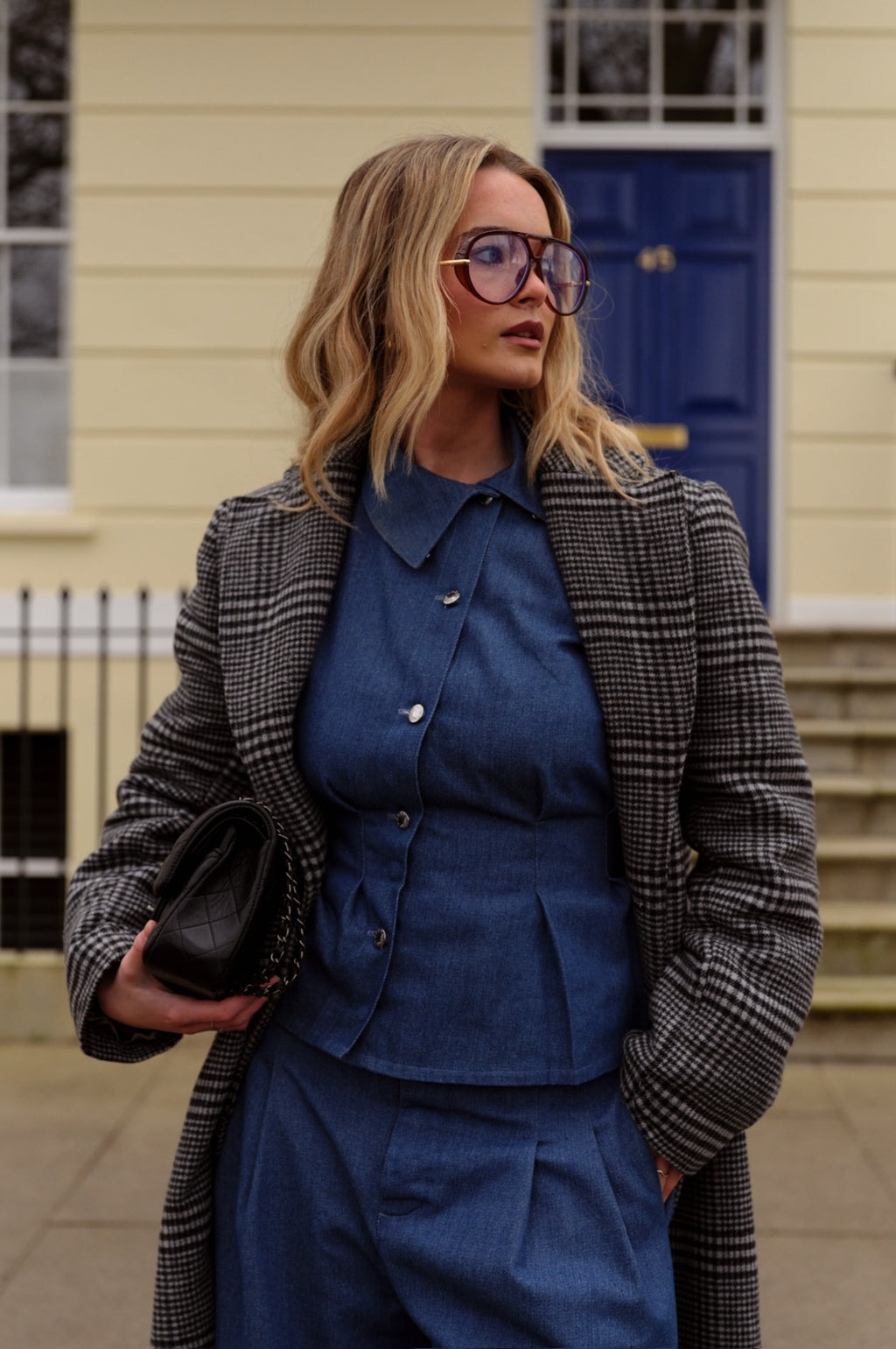 LIGHT BLUE ASYMMETRIC SHIRT