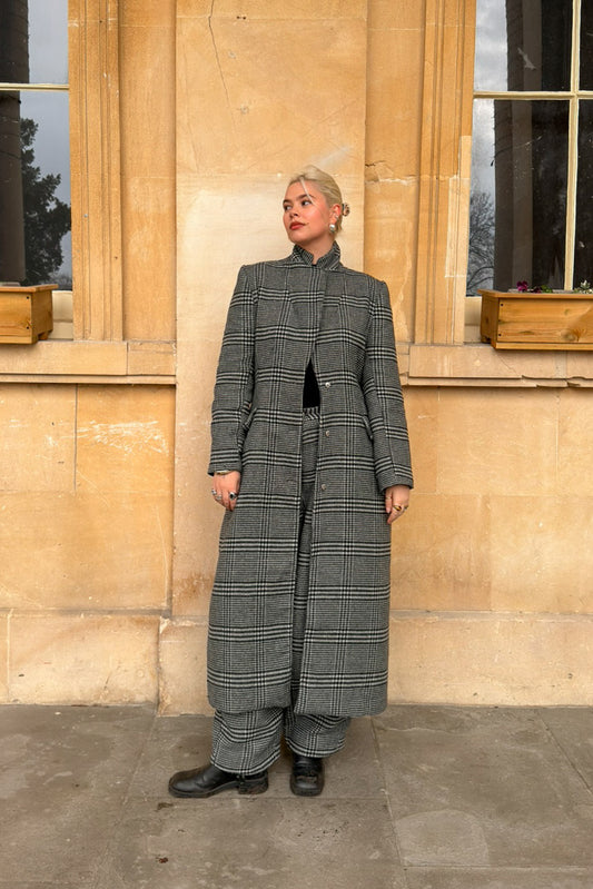 GREY WOOL TRENCH COAT