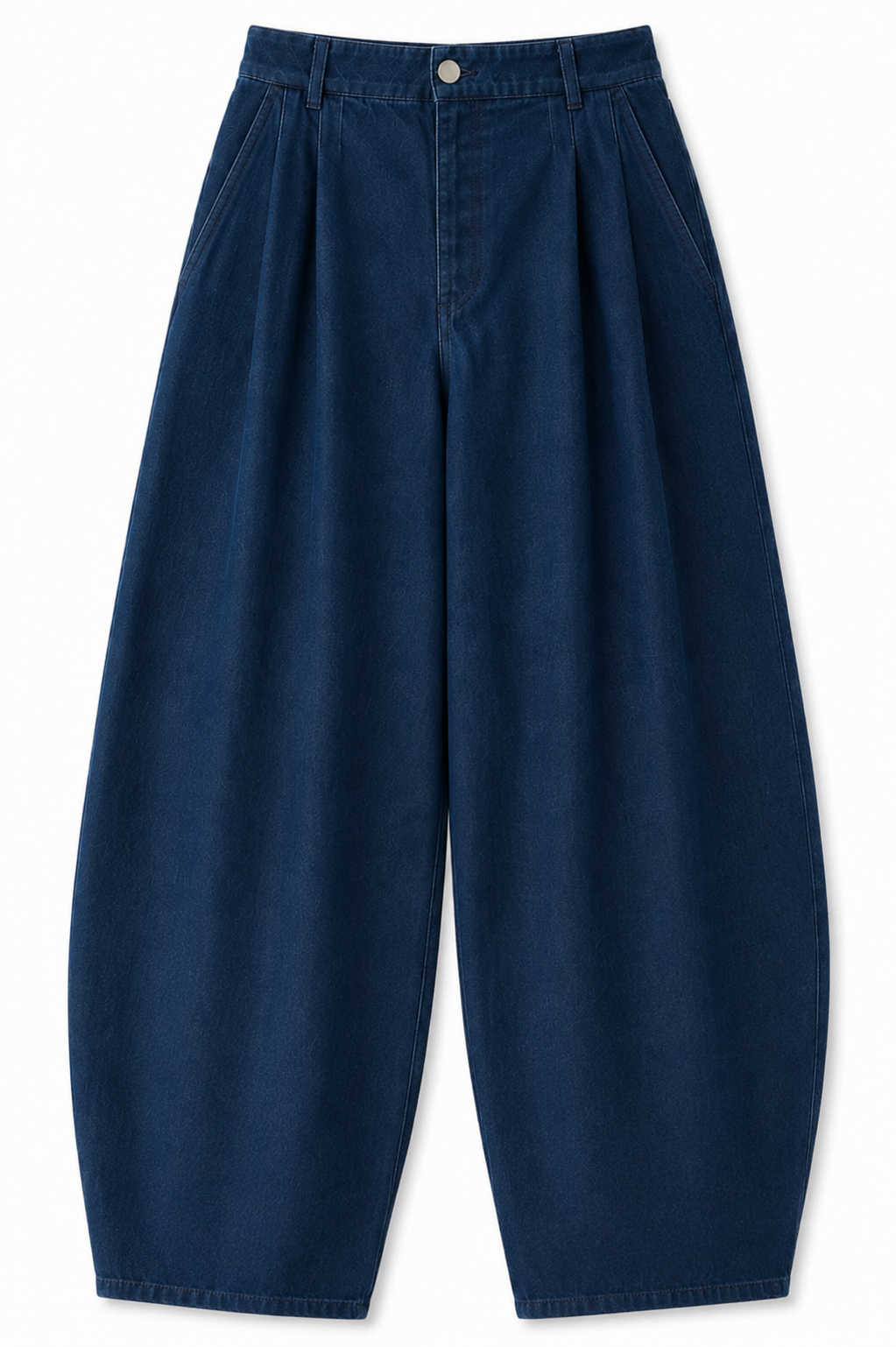 LIGHT WASH BLUE BARREL TROUSER