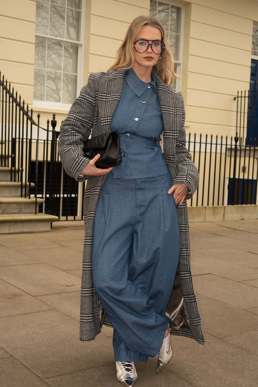 GREY WOOL TRENCH COAT