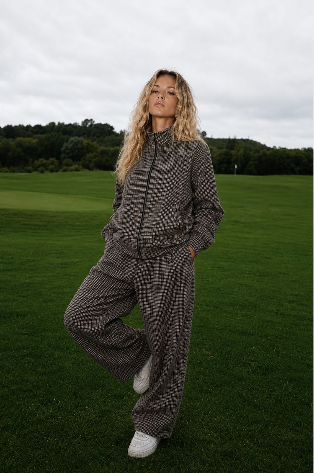 Golf Dogtooth Balloon Trouser