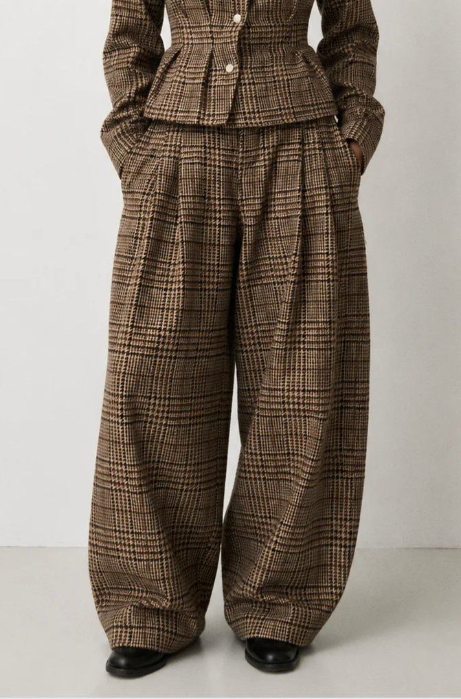 TWEED BARREL TROUSER