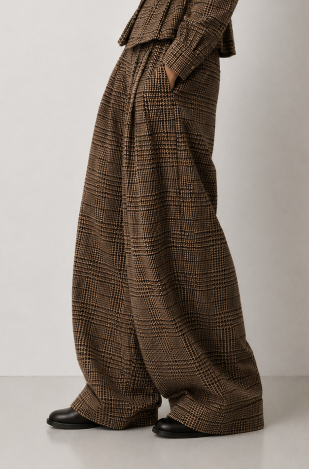 TWEED BARREL TROUSER