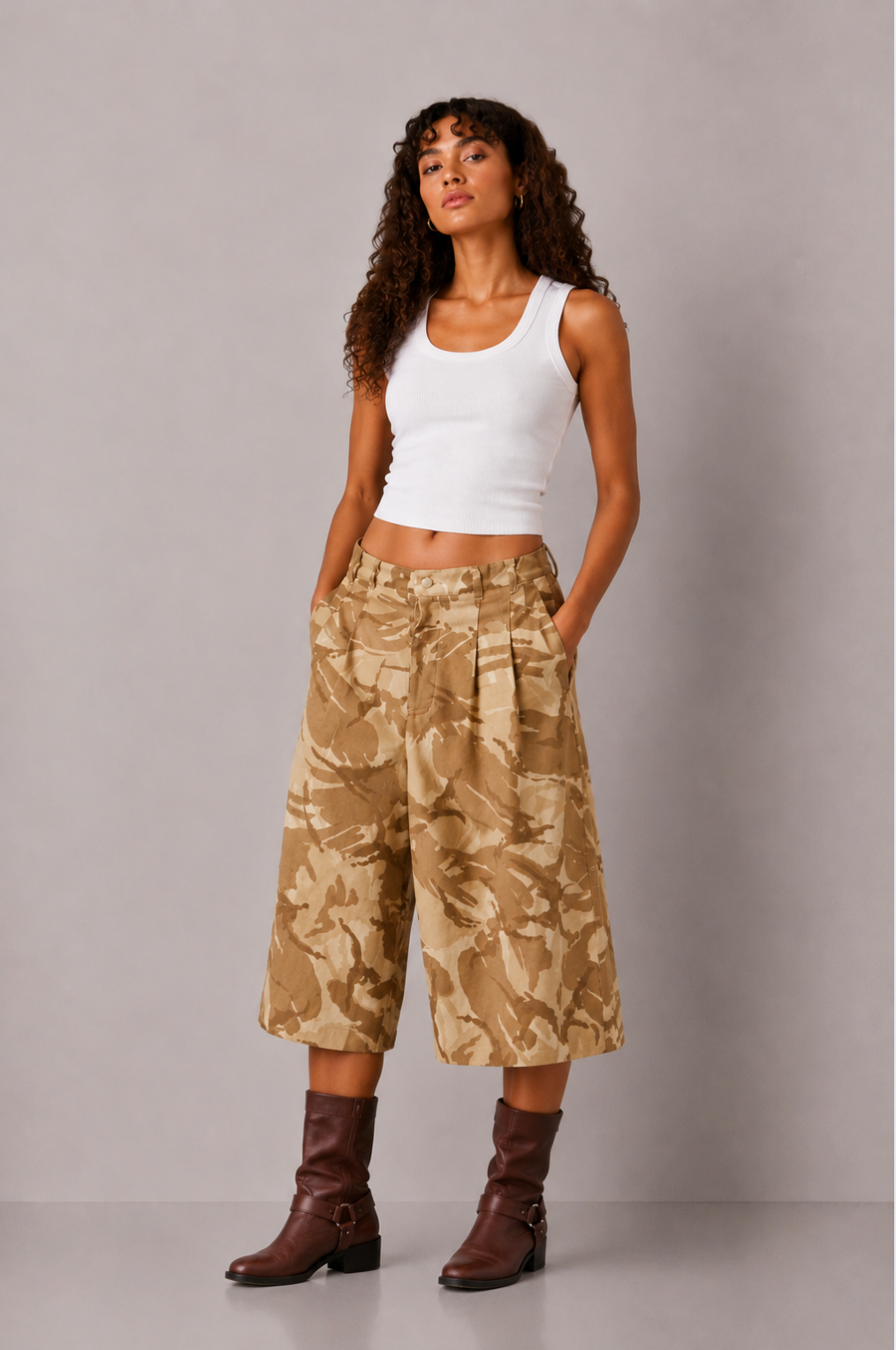 CAMO CROPPED TROUSER