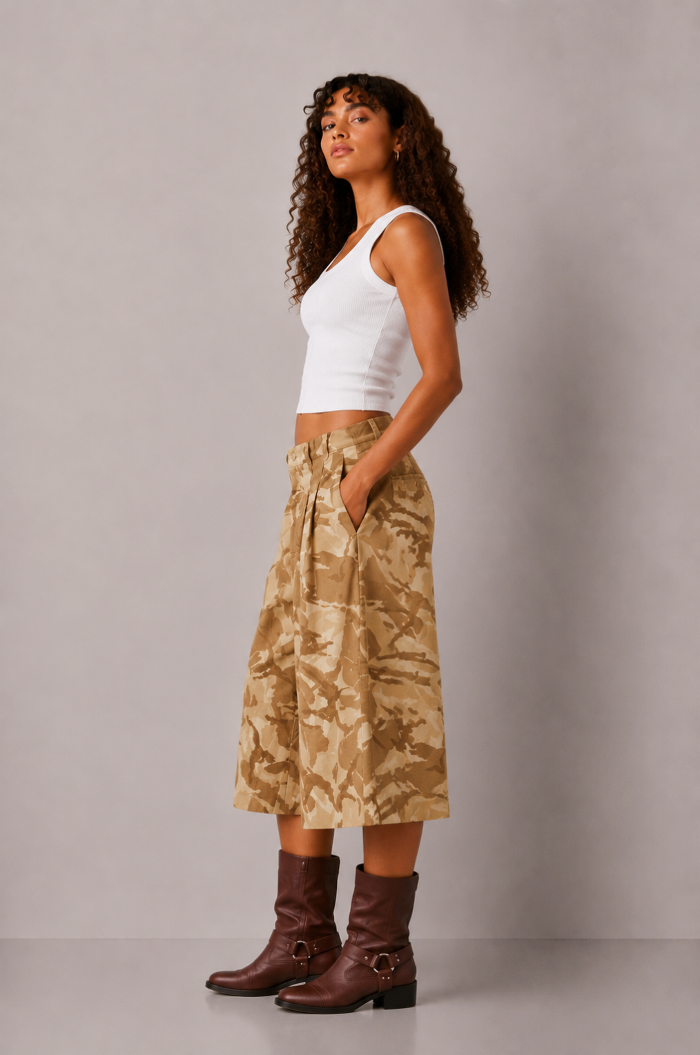 CAMO CROPPED TROUSER